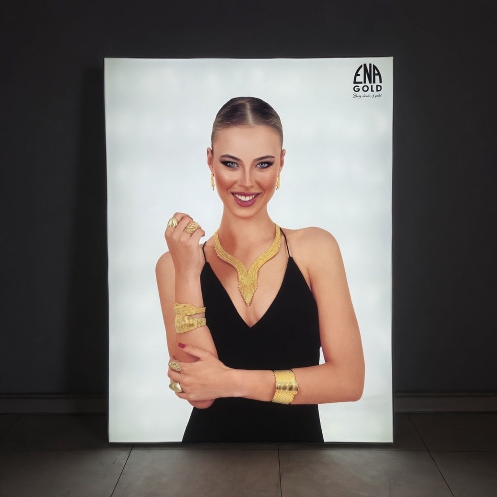 100x130 cm Duvar Tipi Lightbox Tabela - 5 cm kasa