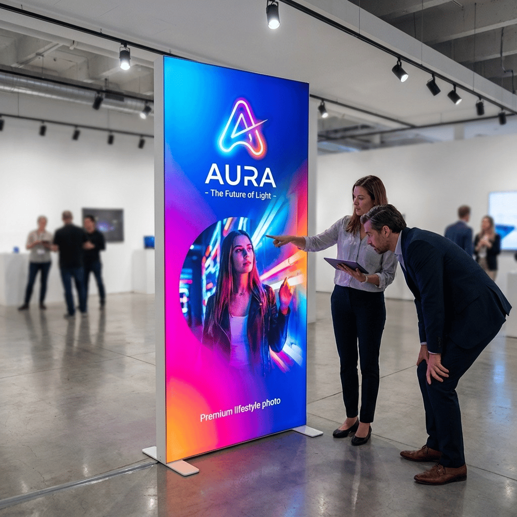 Ayaklı Lightbox 100×200 cm - Perspektif Görünüm
