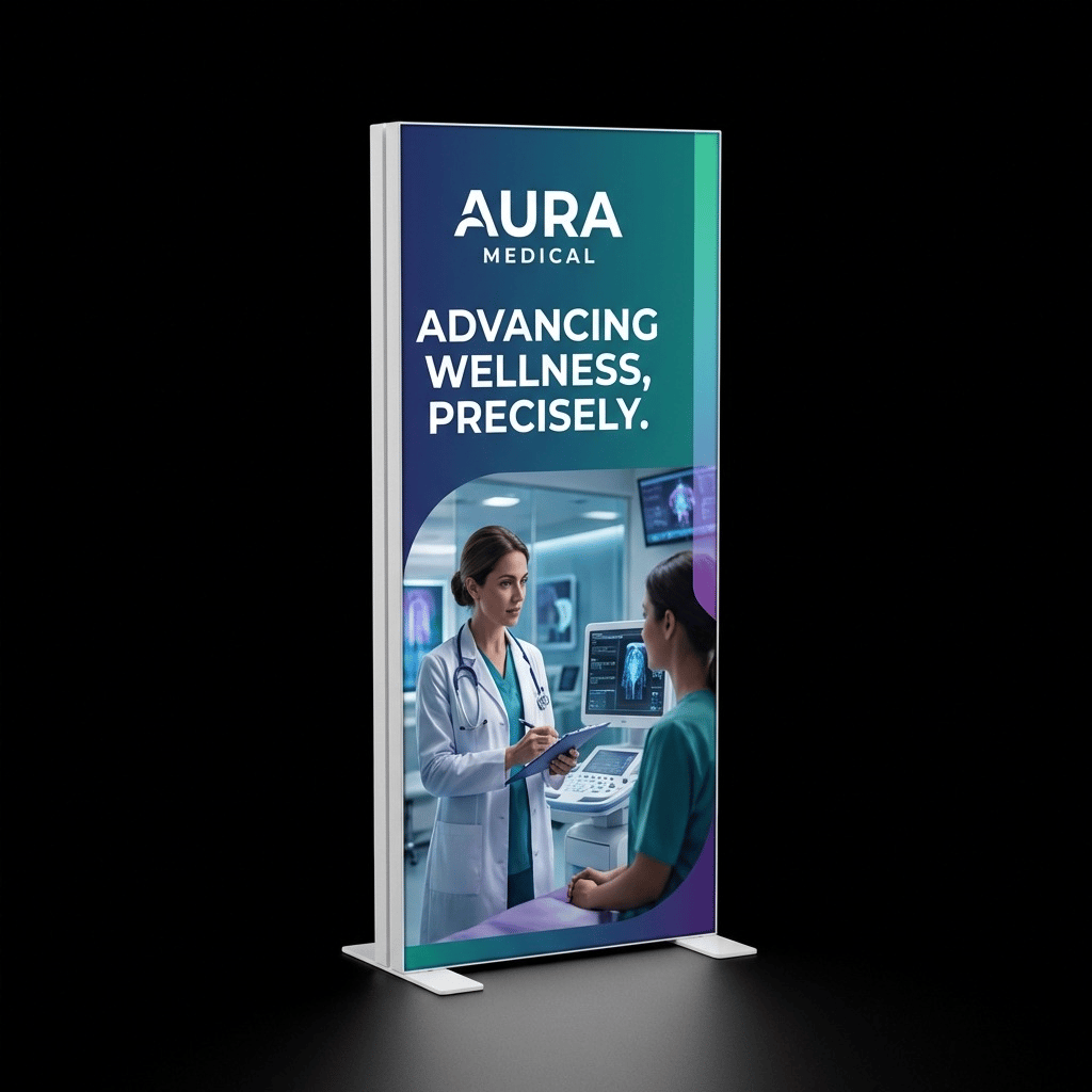 Ayaklı Lightbox 100×200 cm - Ön Cephe Görünümü