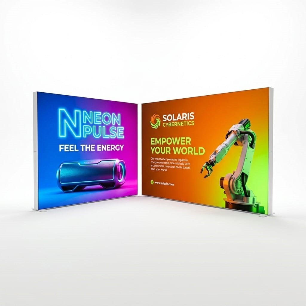 12 m² Modüler Lightbox Fuar Standı - 2 Cephe Kapalı (400x300 cm)