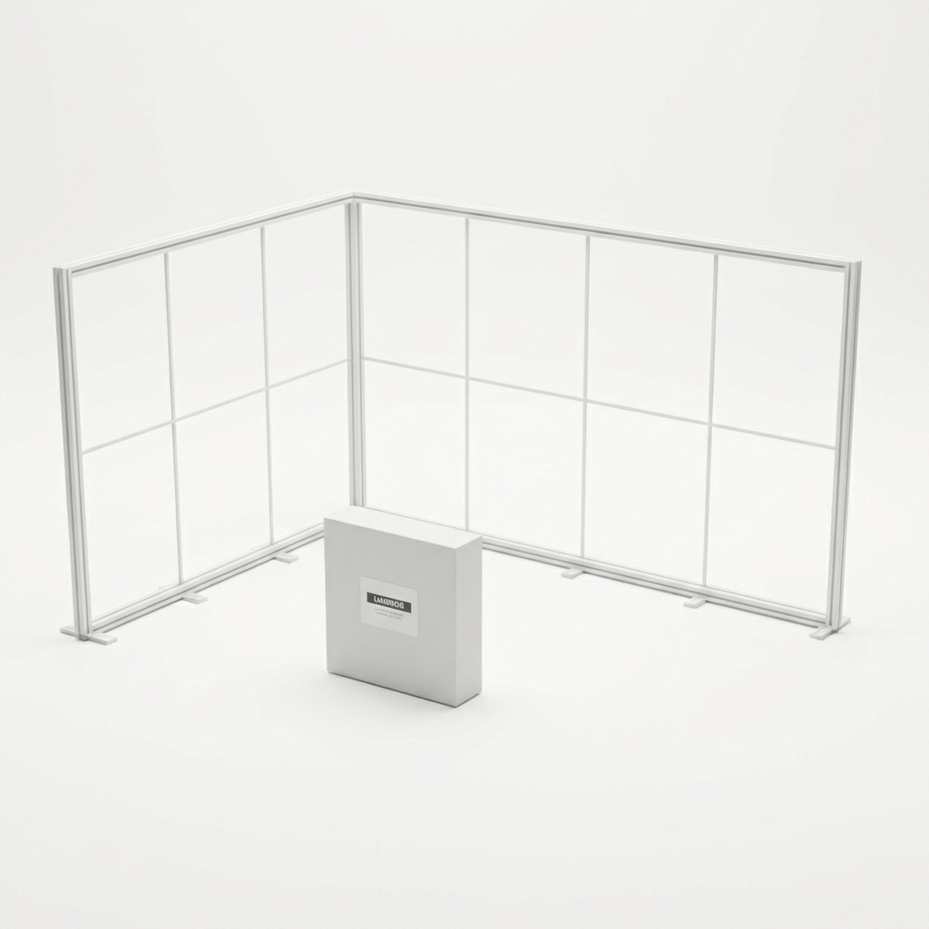 12 m² Modüler Lightbox Fuar Standı 2 Cephe Kapalı 400×300 cm - Yakın Plan Detay