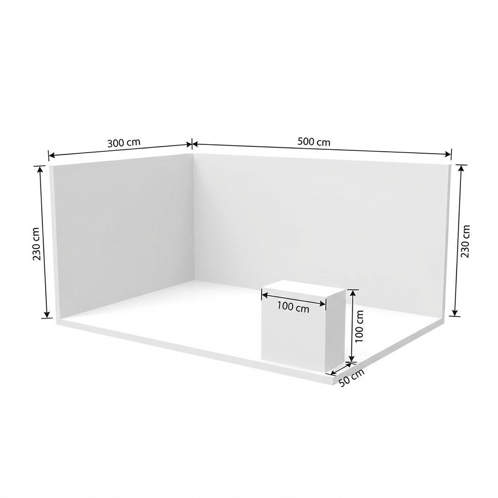 15 m² Modüler Lightbox Fuar Standı 2 Cephe Kapalı 500×300 cm - Yakın Plan Detay