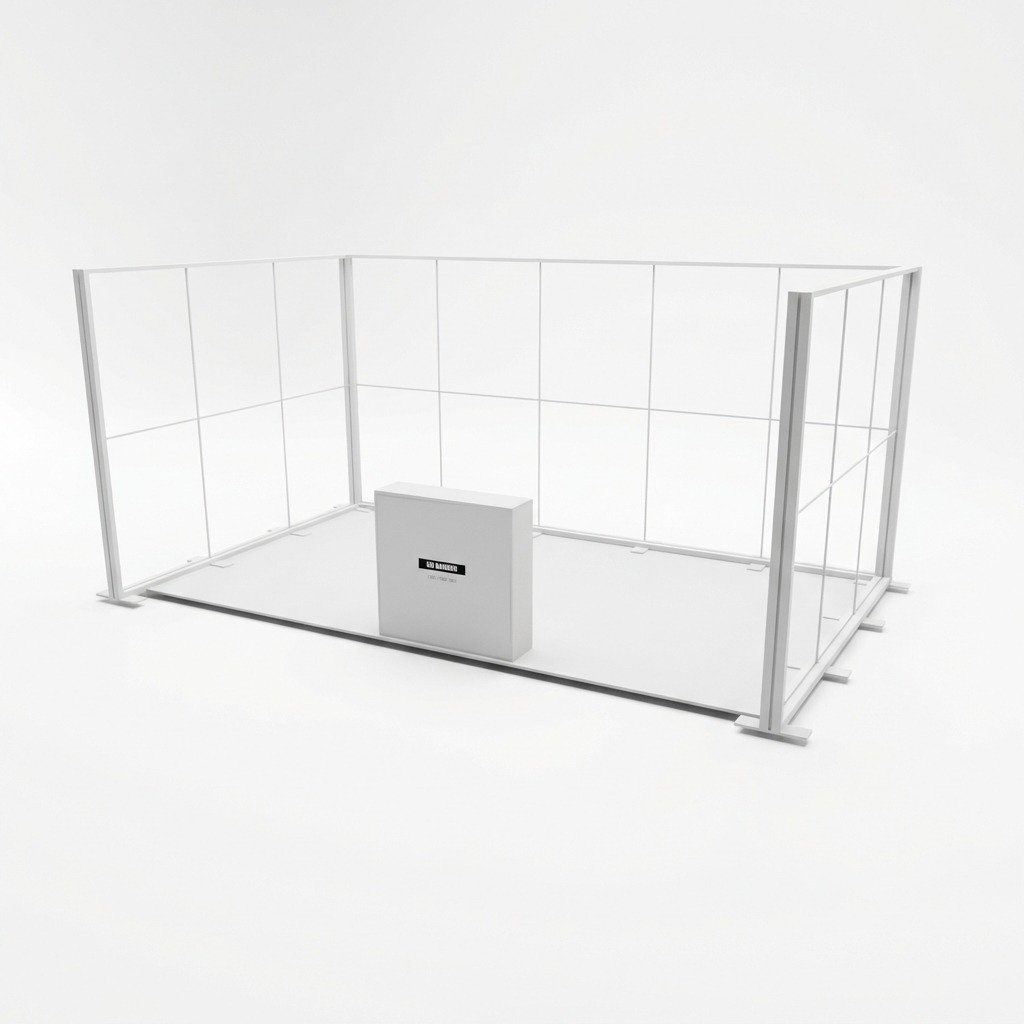 15 m² Modüler Lightbox Fuar Standı 3 Cephe Kapalı 500×300 cm - Modüler Panel Bağlantı Sistemi | hazır fuar standı