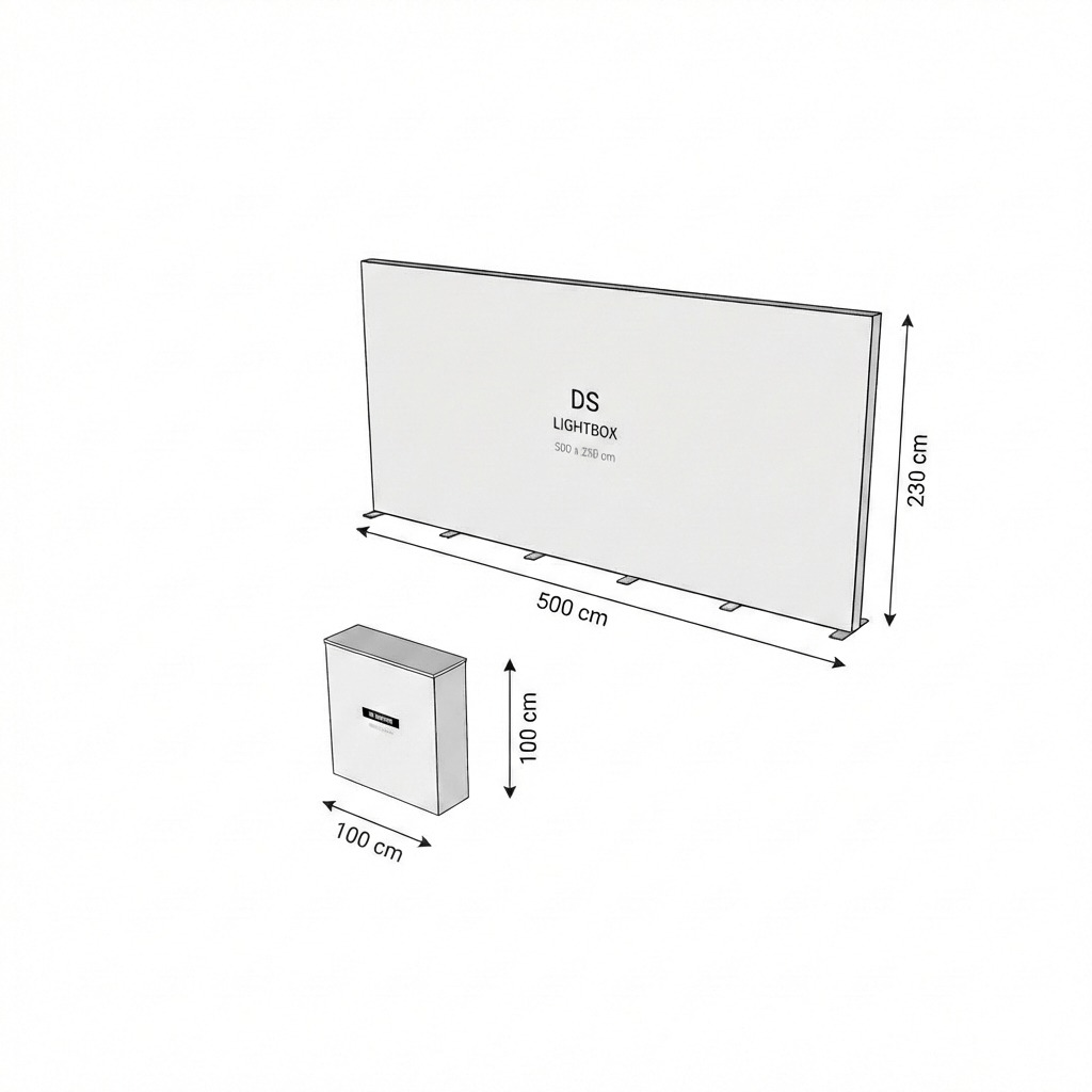 15 m² Modüler Lightbox Fuar Standı 500×300 cm - Yakın Plan Detay