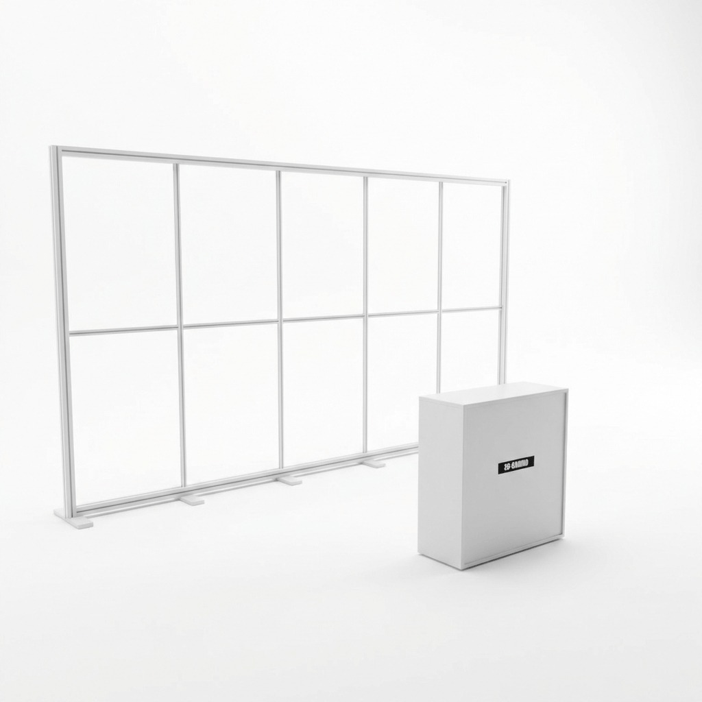 15 m² Modüler Lightbox Fuar Standı 500×300 cm - LED Aydınlatma Detayı