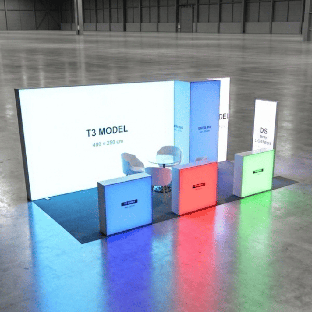 18 m² 1 Cephe Kapalı T3 Modüler fuar Standı  – Set 43