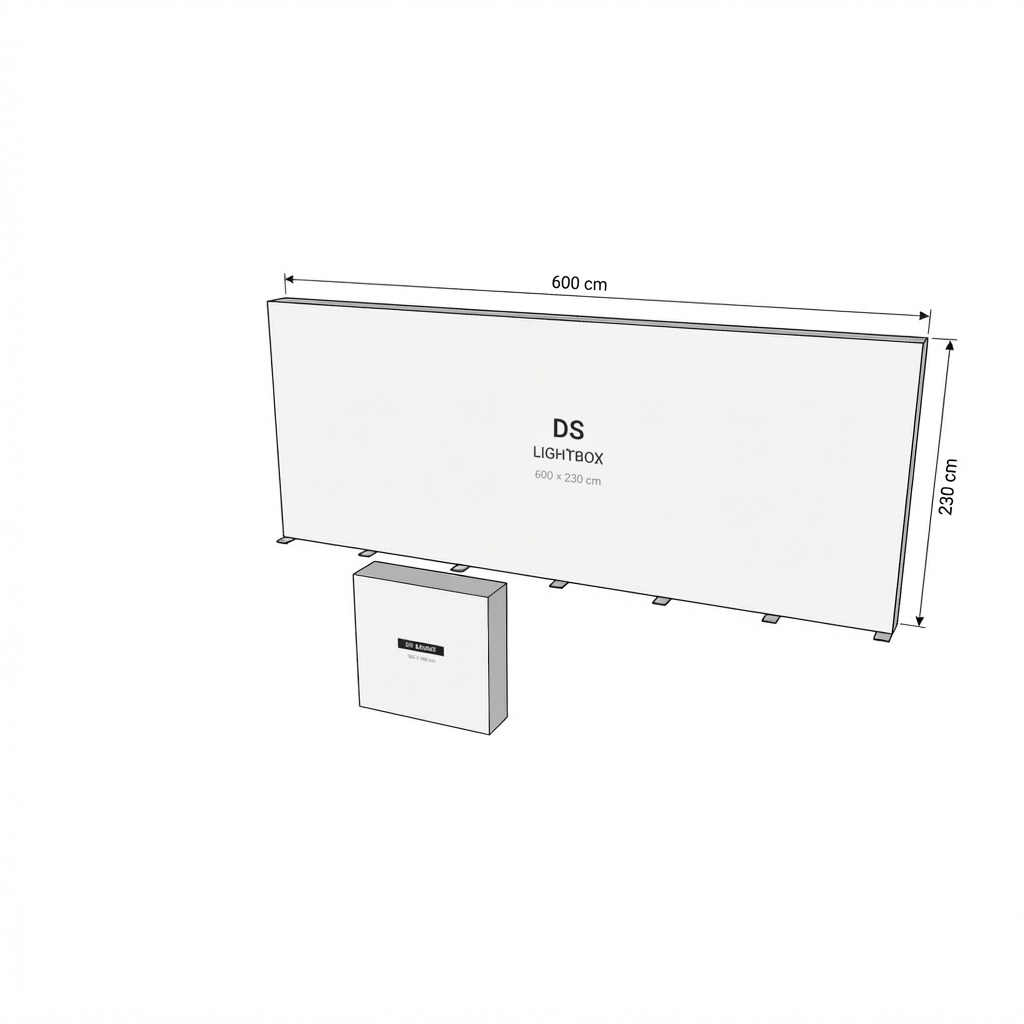 18 m² Modüler Lightbox Fuar Standı 600×300 cm - Kurulum Sonrası Görünüm | portatif stand çözümü