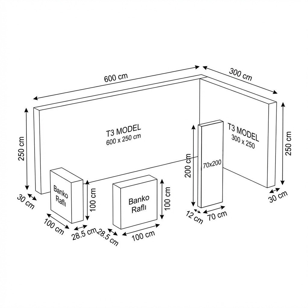 18 m² T3 Modüler Stand - set 9