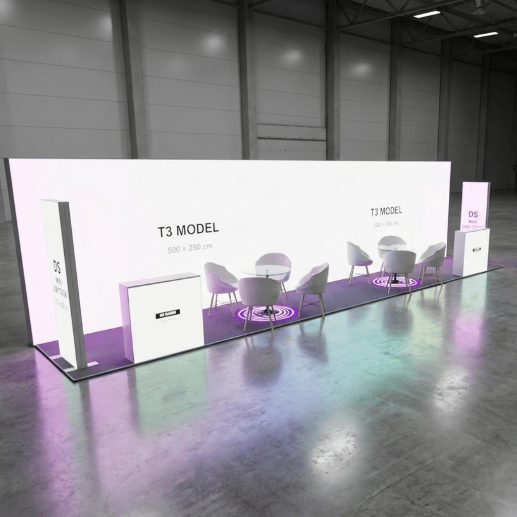 20 m² 1 Cephe Kapalı T3 Modüler fuar Standı  – Set 47