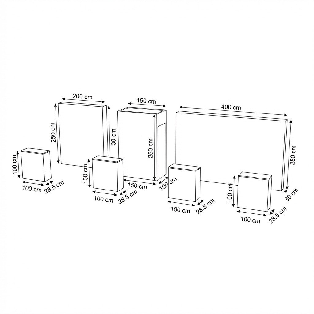 20 m² 3 Cephe Kapalı T3 Modüler fuar Standı  – Set 49