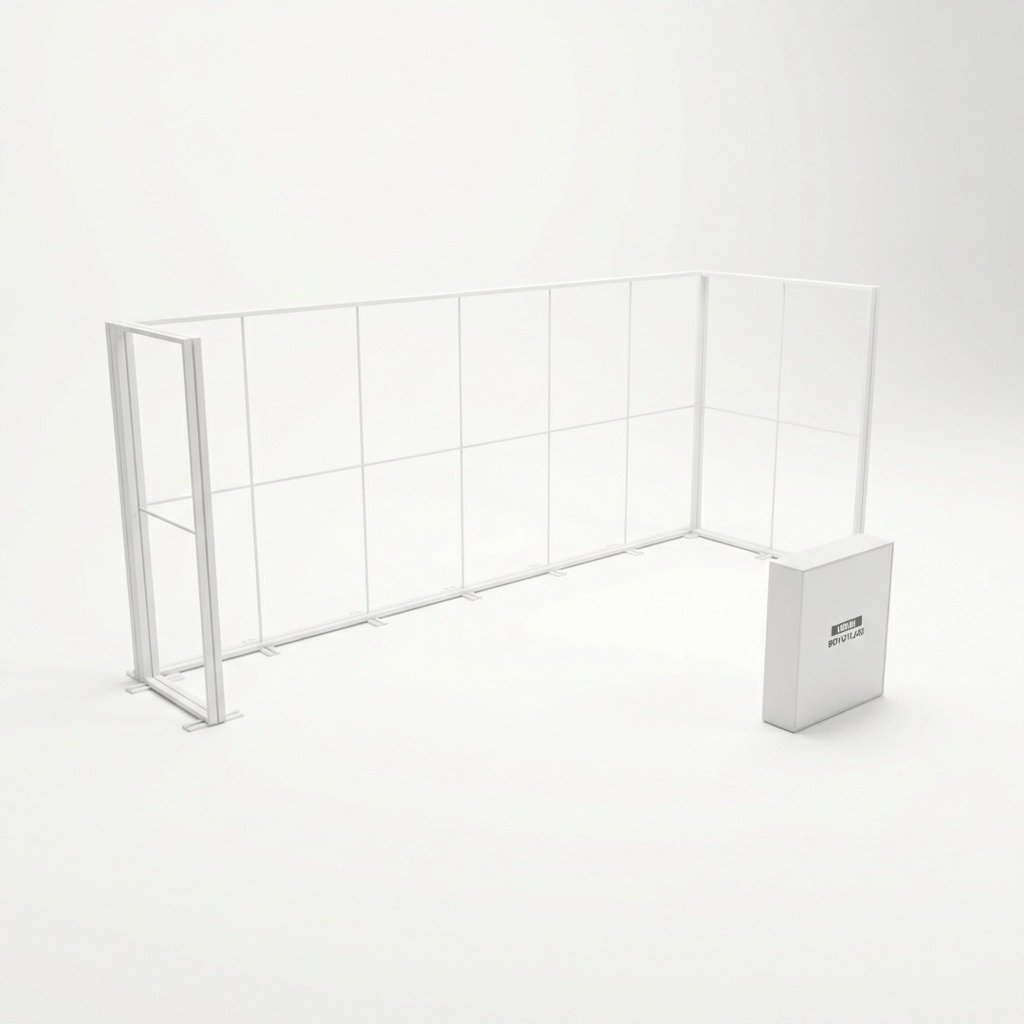24 m² Modüler Lightbox Fuar Standı 3 Cephe Yarım Kapalı 600×400 cm - Taşıma Çantası ile Birlikte