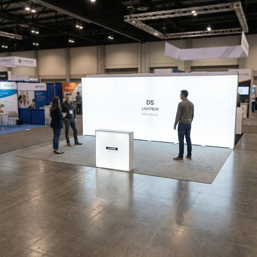 24 m² Modüler Lightbox Fuar Standı 600×400 cm - Yakın Plan Detay