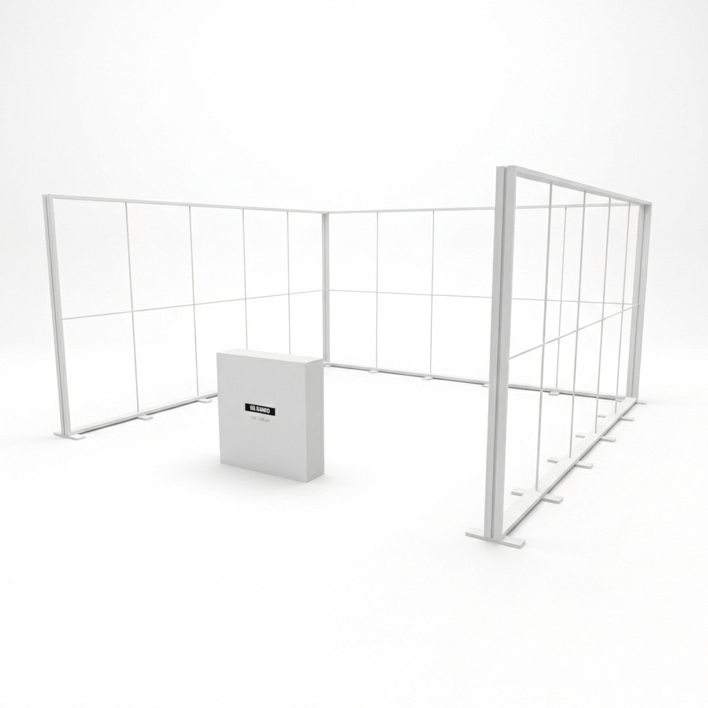 25 m² Modüler Lightbox Fuar Standı 3 Cephe Kapalı 500×500 cm - Modüler Panel Bağlantı Sistemi | hazır fuar standı