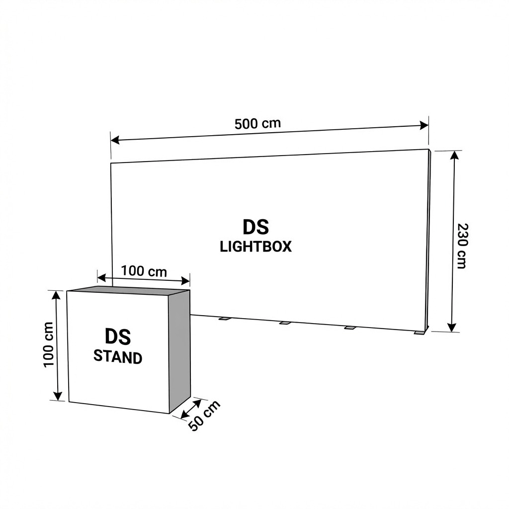 25 m² Modüler Lightbox Fuar Standı 500×500 cm - Modüler Panel Bağlantı Sistemi | hazır fuar standı