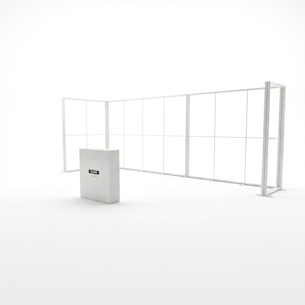 28 m² Modüler Lightbox Fuar Standı 3 Cephe Yarım Kapalı 700×400 cm - Taşıma Çantası ile Birlikte