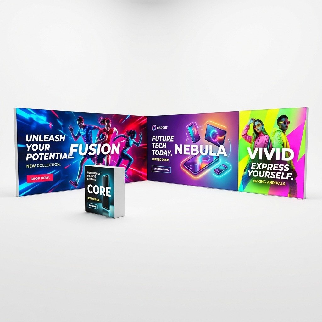 30 m² Modüler Lightbox Fuar Standı 2 Cephe Kapalı 600×500 cm - Ön Cephe Görünümü