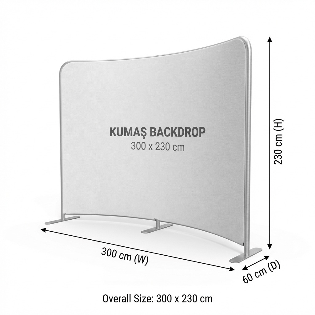 300×230 cm Kumaş Backdrop Oval – Etkinlik ve Fuar Standı