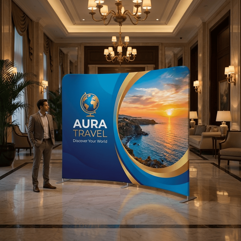 300×230 cm Kumaş Backdrop Oval – Etkinlik ve Fuar Standı