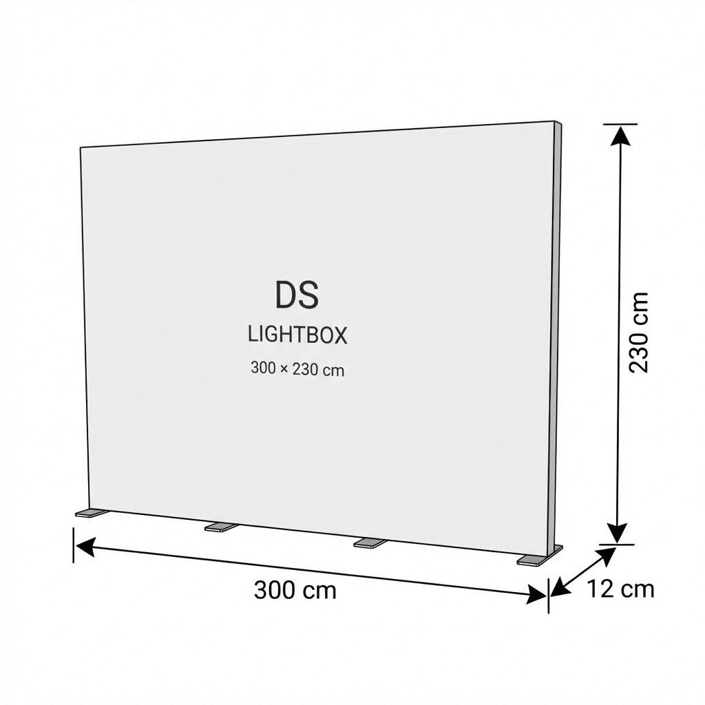 Modüler Lightbox Kongre ve Fuar Standı 300×230 cm - Ön Cephe Görünümü