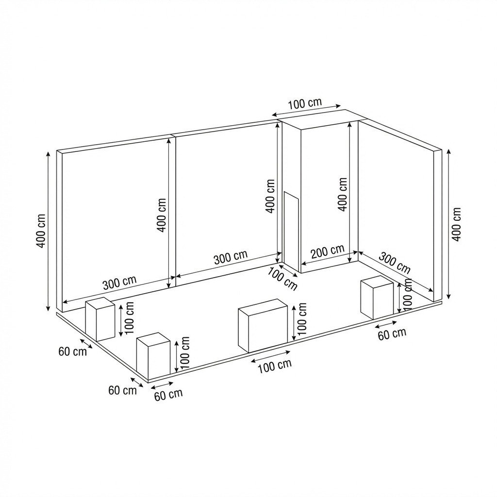 32 m² 2 Cephe Kapalı T3 Modüler etkinlik Standı – Set 18