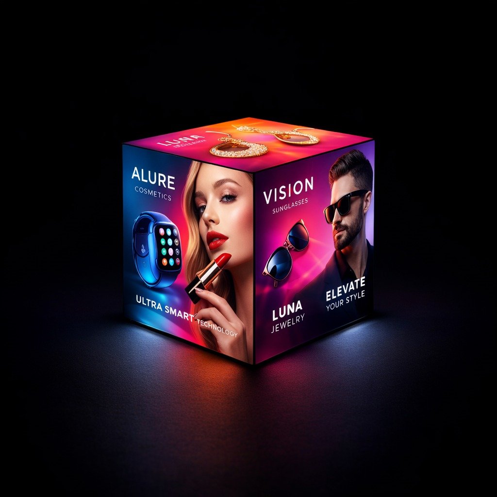 Küp Lightbox 404×040 cm - Ön Cephe Görünümü