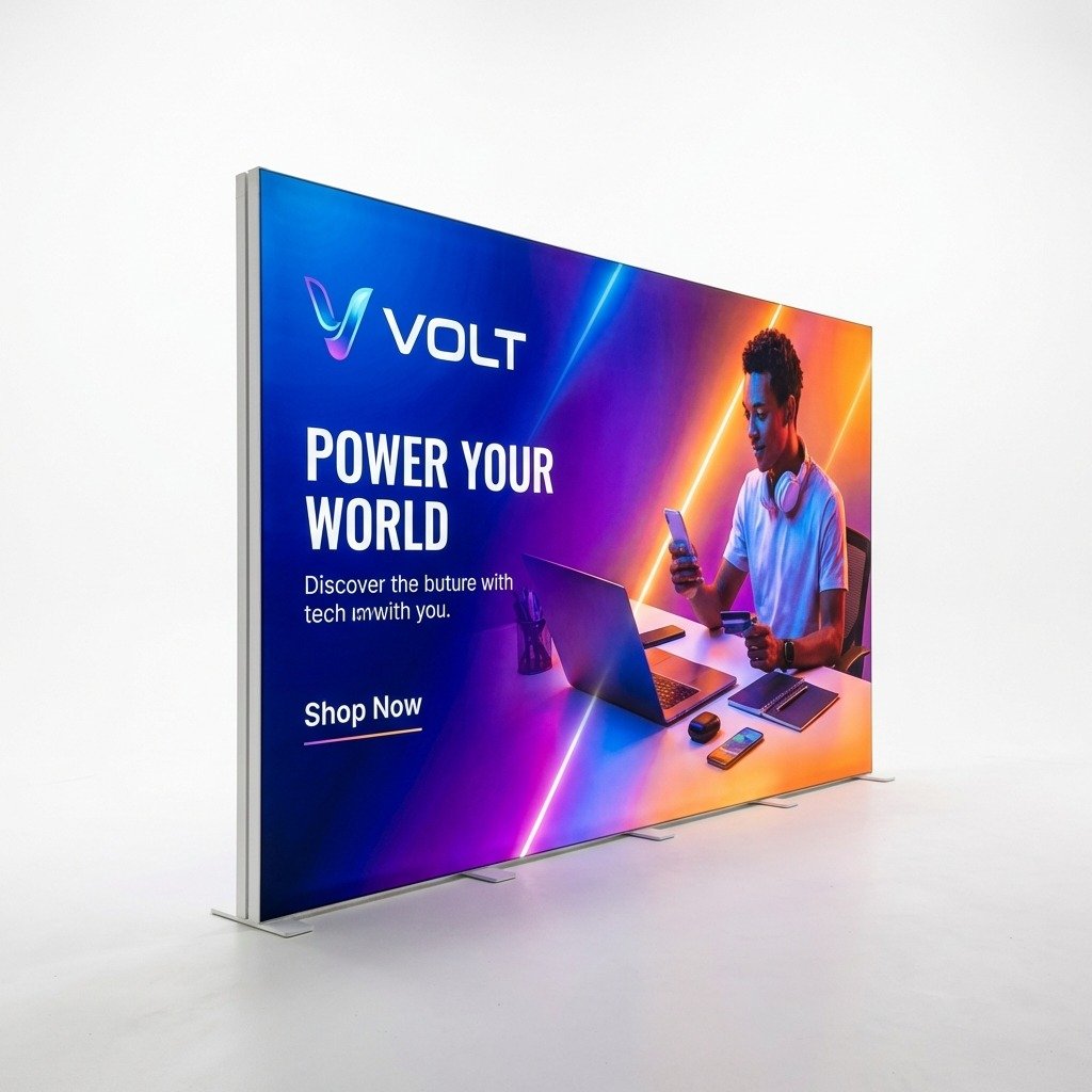 Modüler Lightbox Kongre ve Fuar Standı 400×250 cm - Kurulum Sonrası Görünüm | portatif stand çözümü