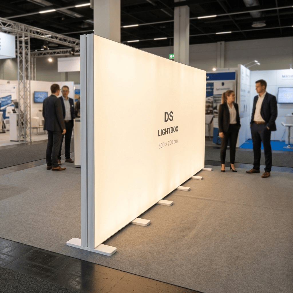 Modüler Lightbox Kongre ve Fuar Standı 500×200 cm - Kurulum Sonrası Görünüm | portatif stand çözümü