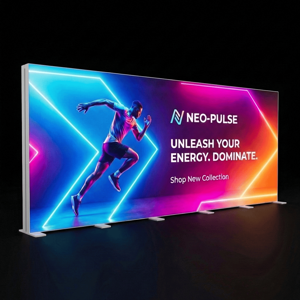 Modüler Lightbox Kongre ve Fuar Standı 500×200 cm - Perspektif Görünüm