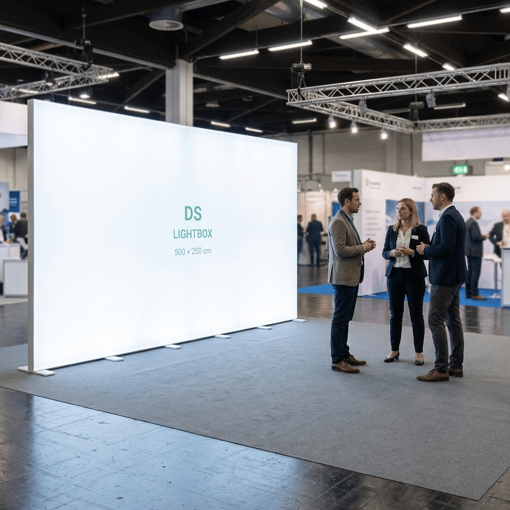 Modüler Lightbox Kongre ve Fuar Standı 500×250 cm - Kurulum Sonrası Görünüm | portatif stand çözümü