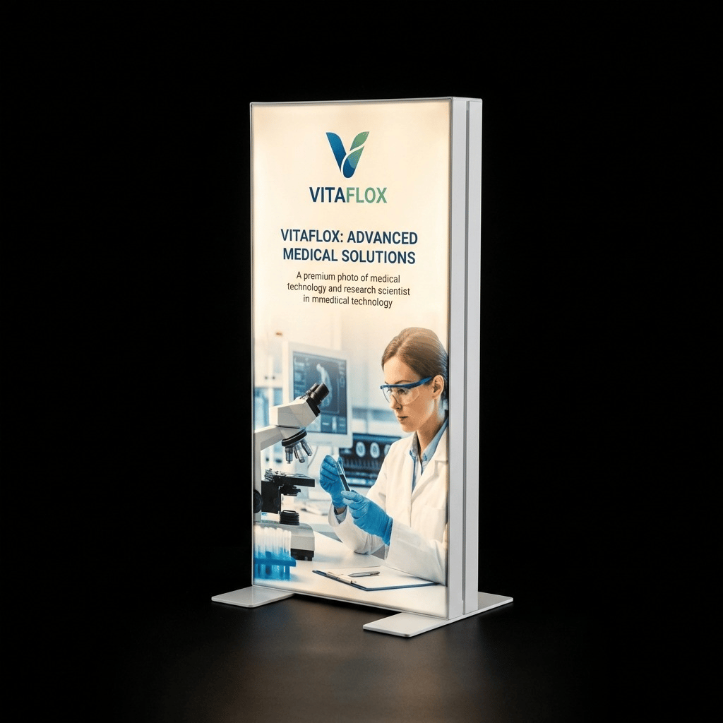 Ayaklı Lightbox 50×100 cm - Perspektif Görünüm