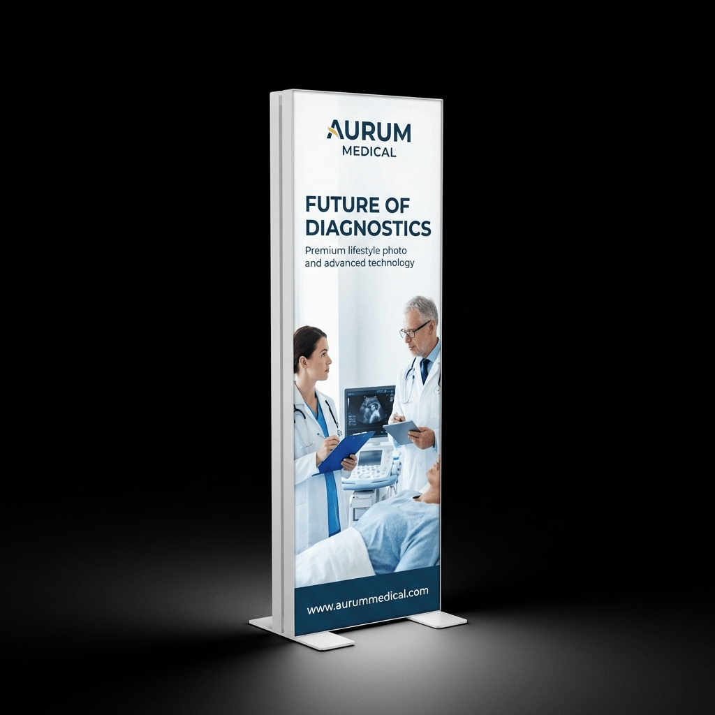 Ayaklı Lightbox 50×150 cm - Perspektif Görünüm