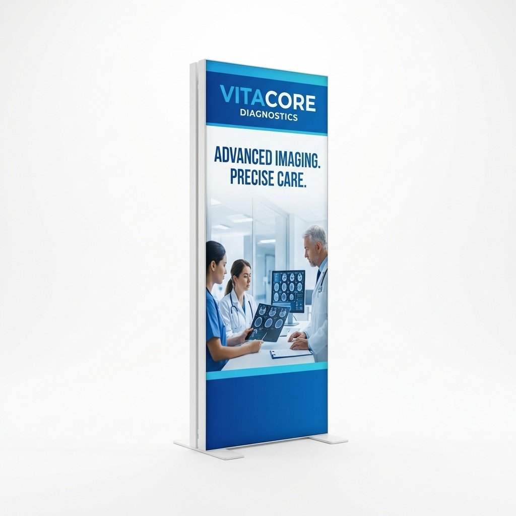 Ayaklı Lightbox 50×150 cm - Ön Cephe Görünümü