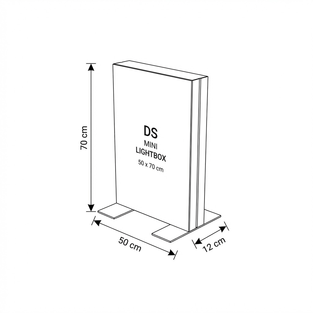 Ayaklı Lightbox 50×70 cm - Yakın Plan Detay