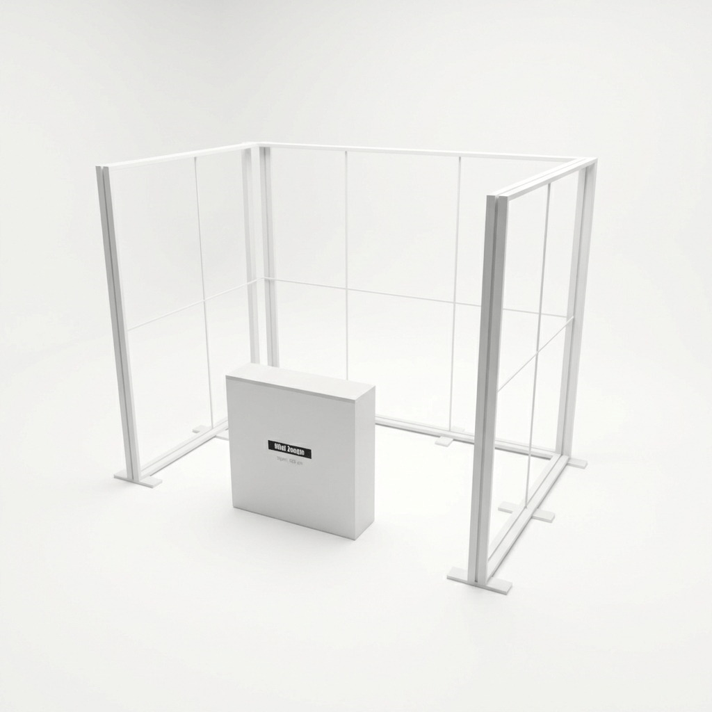 6 m² Modüler Lightbox Fuar Standı 3 Cephe Kapalı 300×200 cm - Yakın Plan Detay