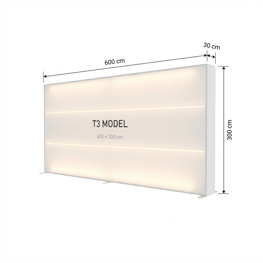 T3 Modüler Lightbox 600×300 cm - Kurulum Sonrası Görünüm | portatif stand çözümü