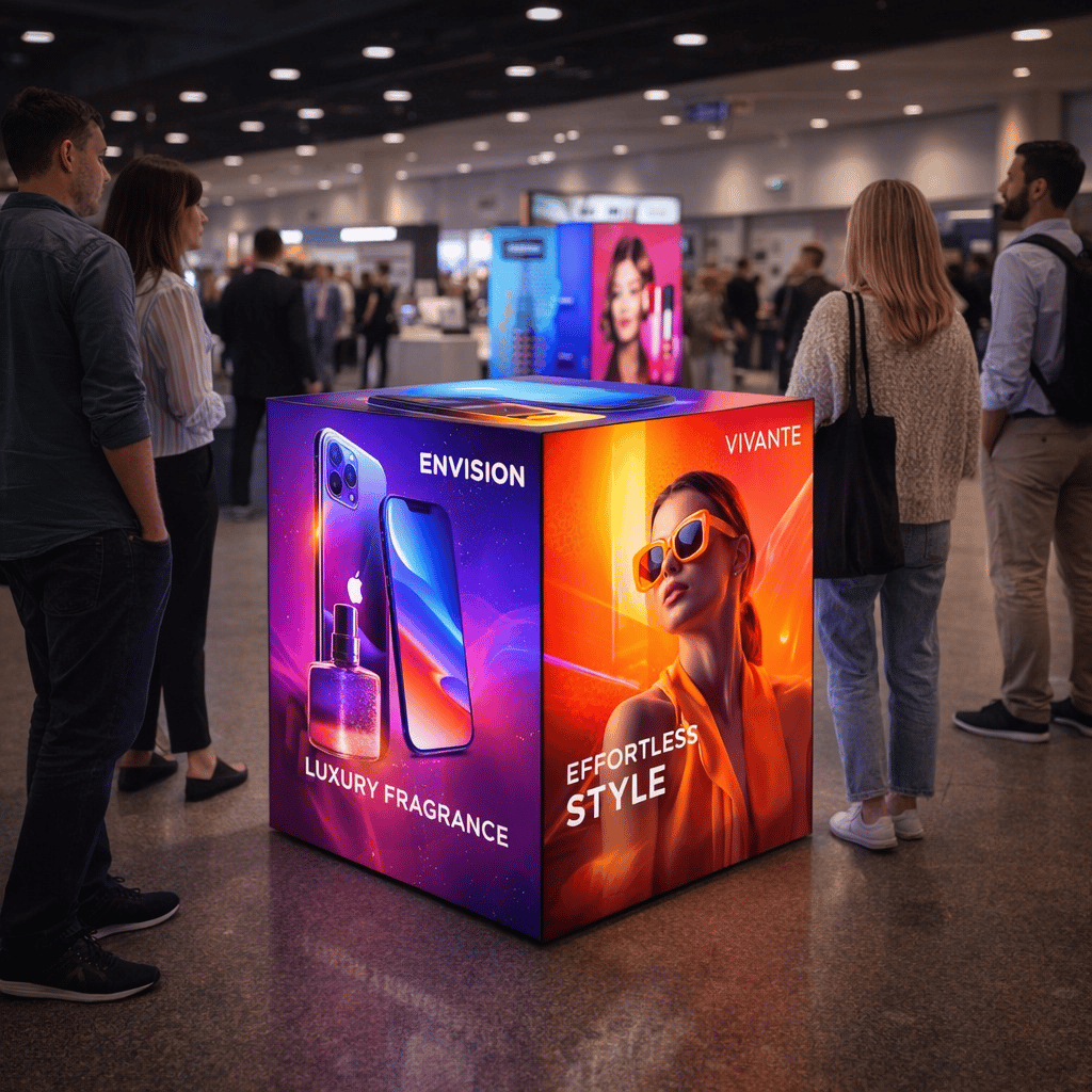Küp Lightbox 707×070 cm - Kurulum Sonrası Görünüm | portatif stand çözümü