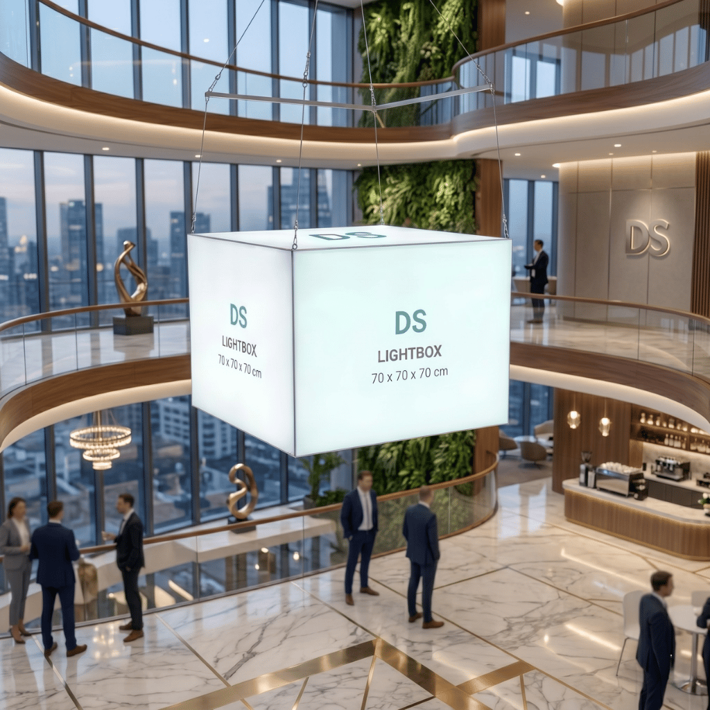 70×70×70 CM KÜP LIGHTBOX HANGING SIGN