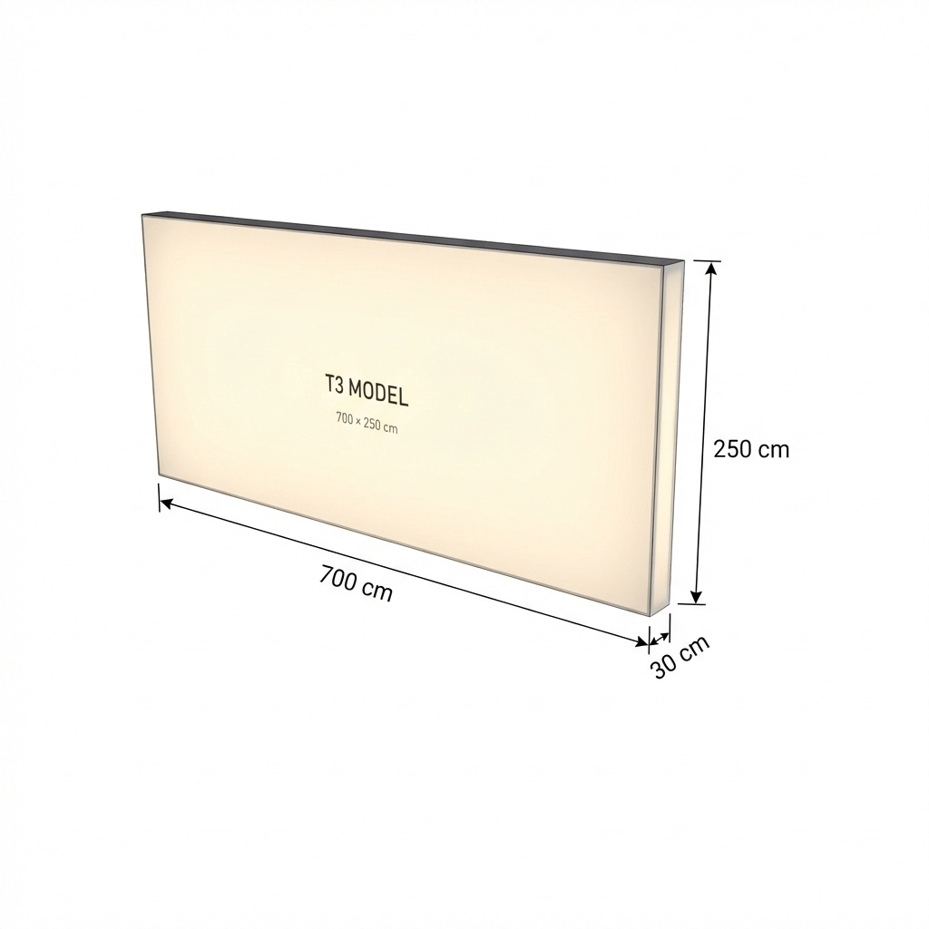 T3 Modüler Lightbox 700×250 cm - Kurulum Sonrası Görünüm | portatif stand çözümü