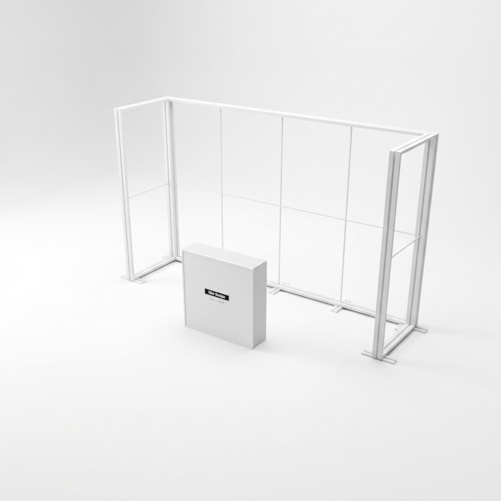 8 m² Modüler Lightbox Fuar Standı 3 Cephe Yarım Kapalı 400×200 cm - LED Aydınlatma Detayı