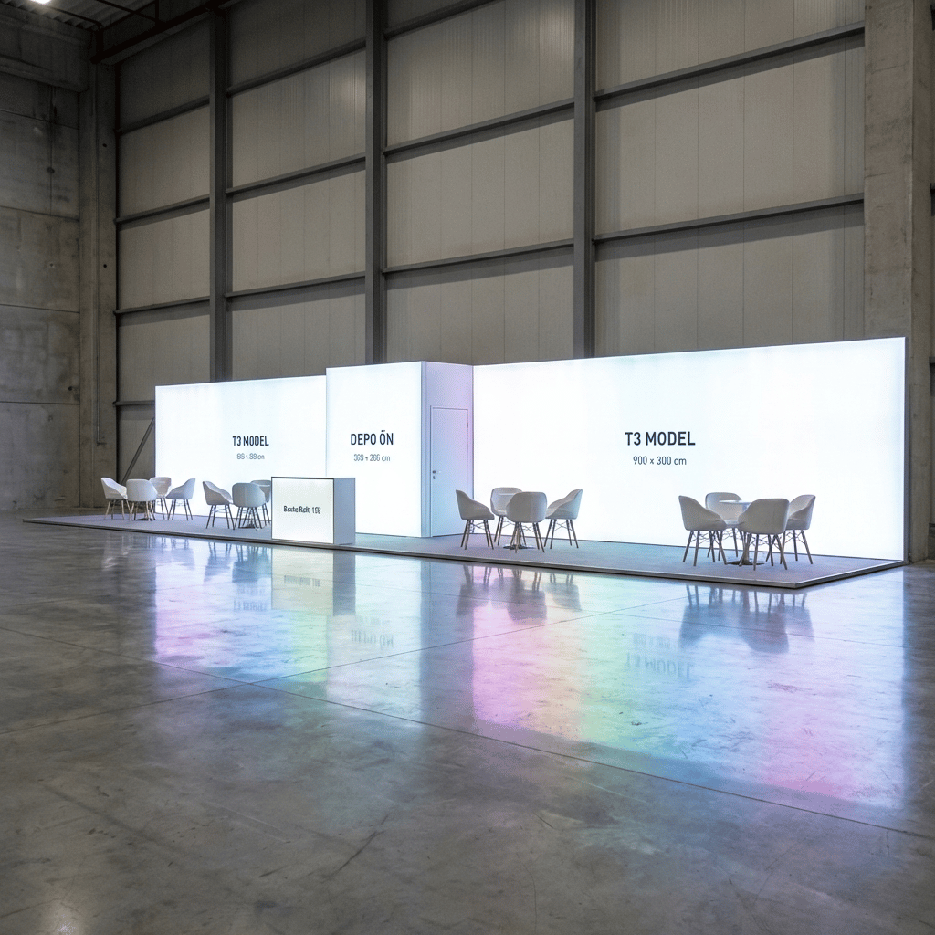 80 m² 1 Cephe Kapalı T3 Modüler fuar Standı  – Set 21