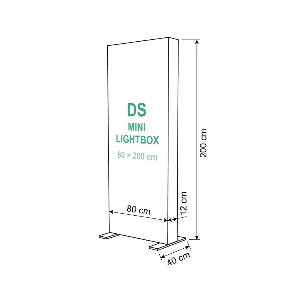 Ayaklı Lightbox 80×200 cm - Yakın Plan Detay