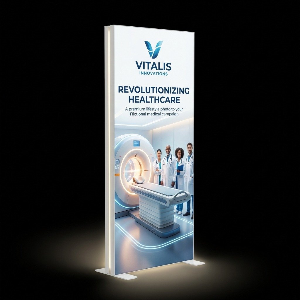 Ayaklı Lightbox 80×200 cm - Perspektif Görünüm