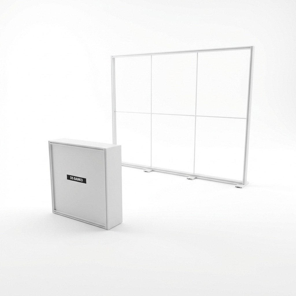 9 m² Modüler Lightbox Fuar Standı 300×300 cm - Kurulum Sonrası Görünüm | portatif stand çözümü