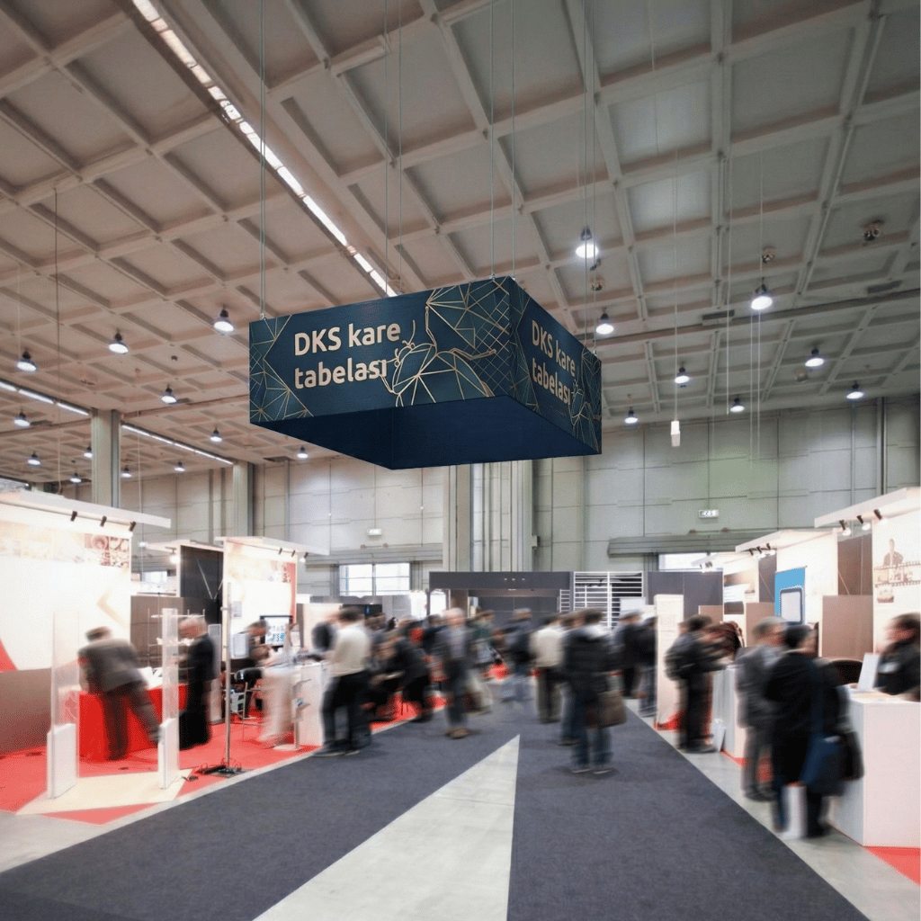 DKS askılı kare fuar tabelası