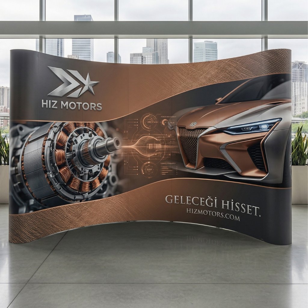 Premium Örümcek Stand 3x5 Oval | Taşınabilir Fuar Standı