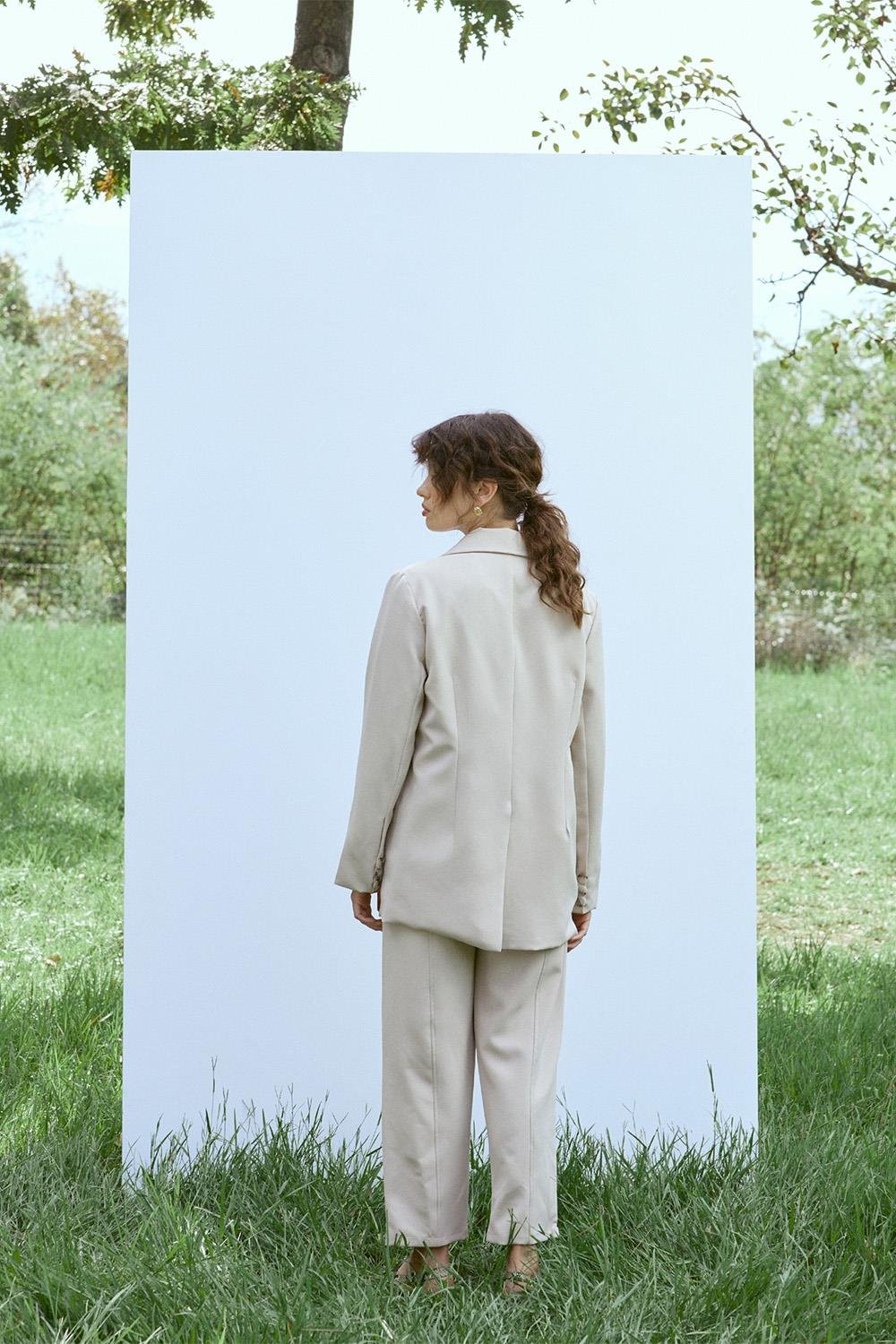 Dikişli Pantolon | Bej