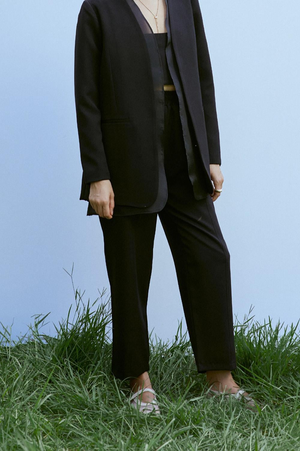 Dikişli Pantolon | Siyah