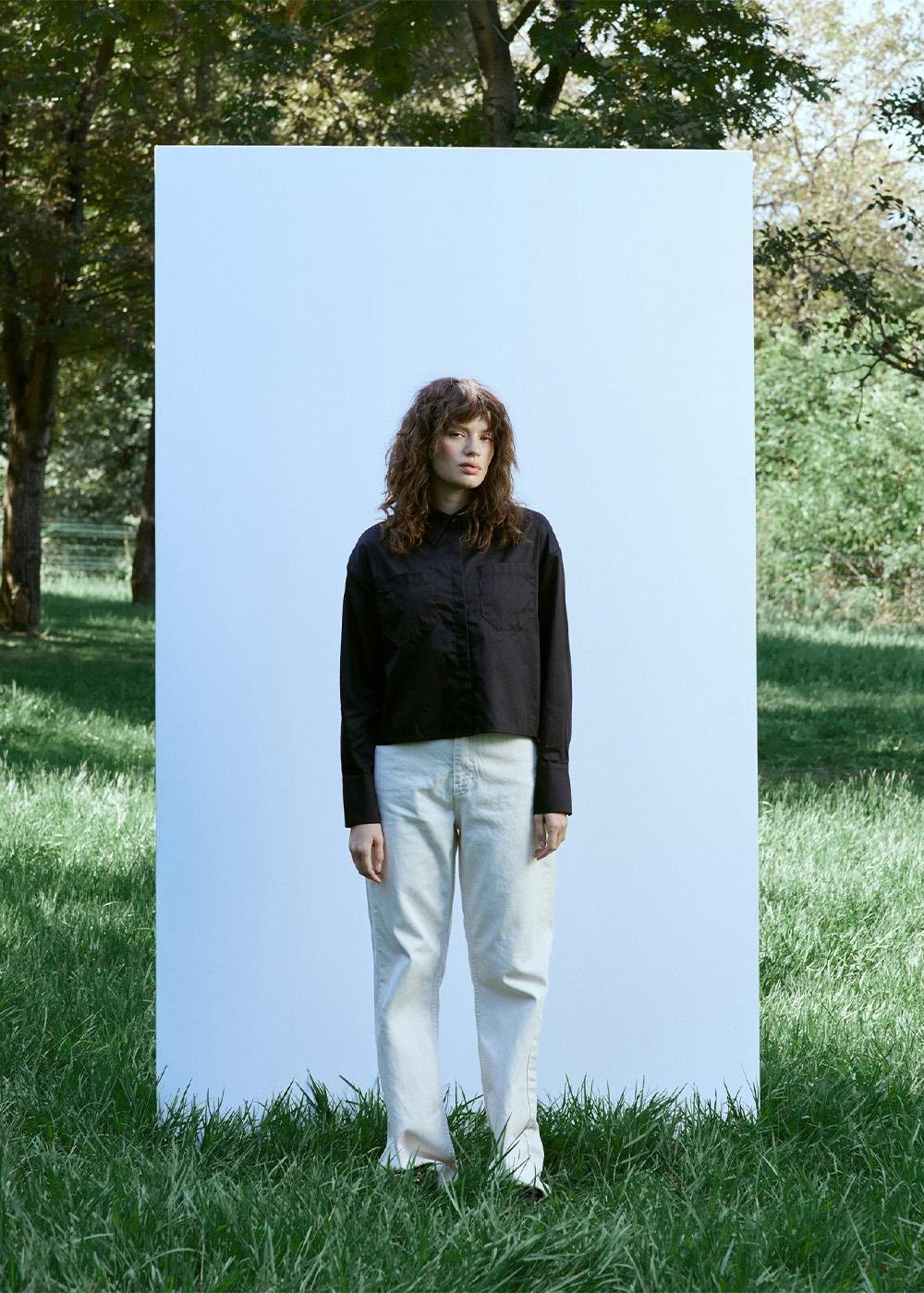 İki Cepli Kısa Gömlek | Siyah