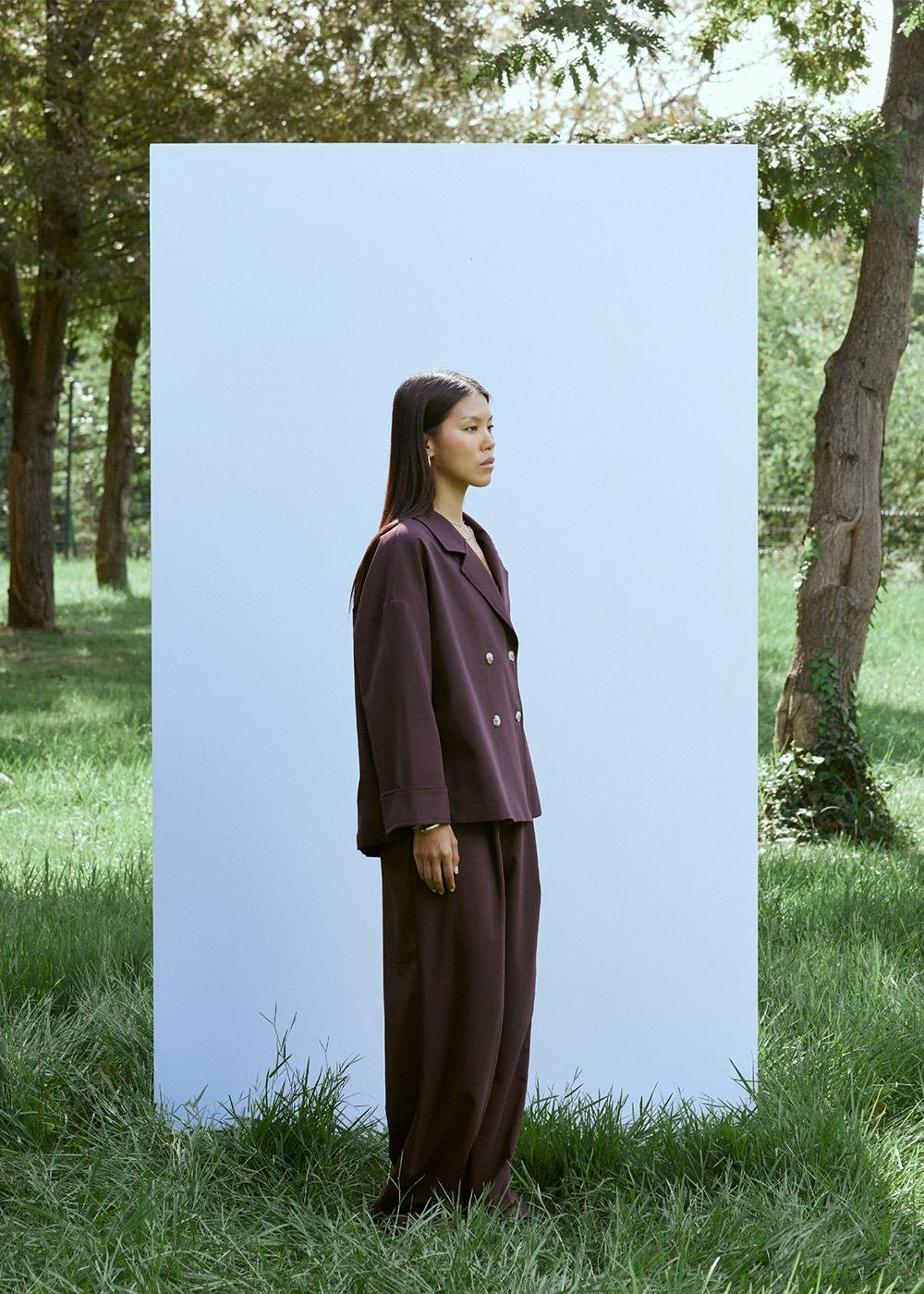 Kruvaze Ceket | Bordo