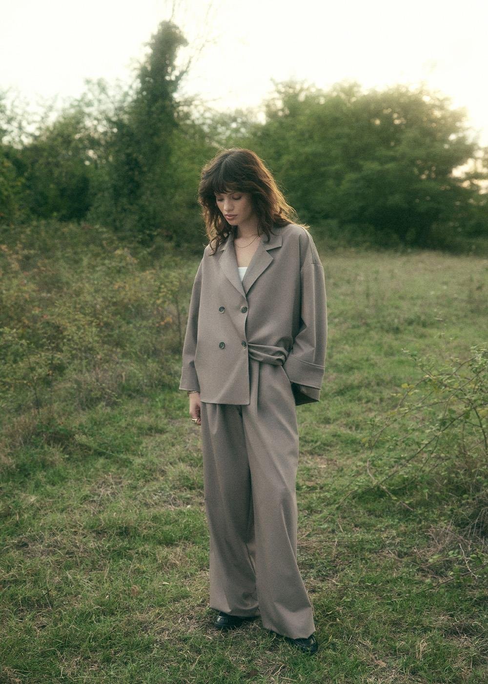 Kruvaze Ceket | Vizon